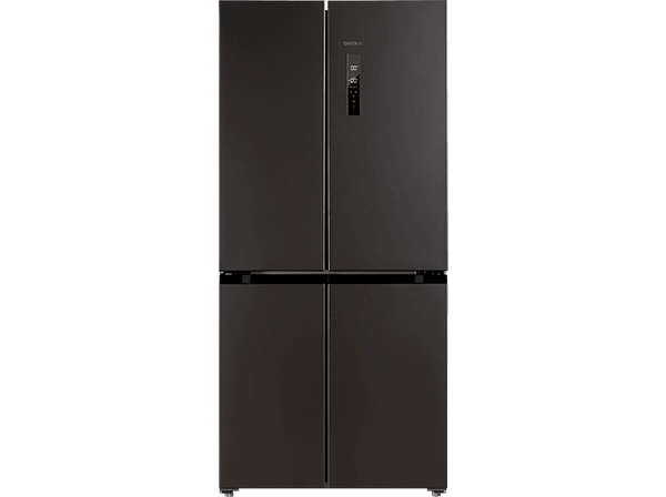 Frigorífico americano - Cecotec Bolero CoolMarket 4D 490 Dark E, No Frost, 183 cm, 490 l, Inverter Plus, Inoxidable anti-huellas, Dark