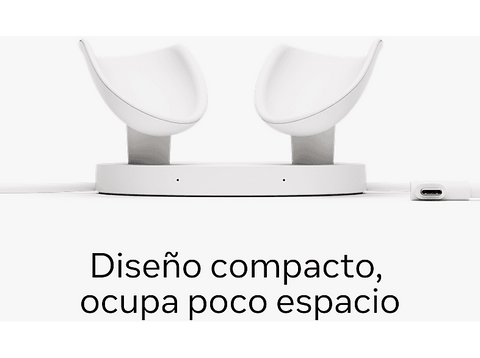 Accesorio VR - Meta Base de carga compacta, Para Gafas Meta Quest 3S, Blanco lunar