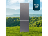 Frigorífico combi - Cecotec Bolero CoolMarket Combi 356 Grey Glass D, Total No Frost, 200 cm, 356 l, Inverter Plus, Puertas de cristal, Grey Glass
