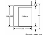 Microondas integrable - Balay 3CP5002N3, 1 kW, 5 niveles, 20 l, Cristal Negro
