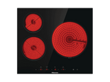 Placa vitrocerámica - Hisense E6332BSCE, 3 zona(s), 30 cm Zona Grande, 59 cm Ancho, Temporizador, Control Táctil, Negro