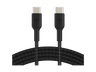 Cable USB - Belkin Cable trenzado USB-C a USB-C, 15cm, Compatibilidad Universal, 60W, Negro
