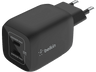 Cargador - Belkin BoostCharge Pro WCH011vfBK, Universal, De pared USB-C® GaN doble con PPS de 65 W, Negro