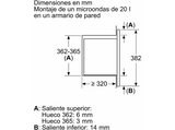 Microondas integrable - Balay 3CG6142B4, 800W, 5 niveles, Limpieza hidrolítica, Control deslizante, 20 l, Blanco