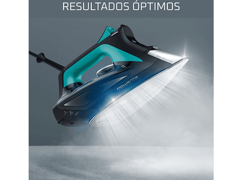 Plancha de vapor - Rowenta Focus Excel DW5326D1, 2700 W, 200 g/min, 0.3 L, Microsteam 400 HD Laser, Antigoteo, Antical, Vapor Vertical, Aguamarina