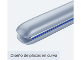 Plancha de pelo - BaByliss Hydro-Fusion, Sistema iónico dual, antiencrespamiento, 5 temperaturas, Placas de cerámica 25mm, ST573E, Azul