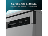 Lavavajillas - Cecotec Bolero Aguazero 6500 Inox C, 15 servicios, 6 programas, 60 cm, Dual Zone Wash, Auto Open, Motor Inverter Plus, Inox
