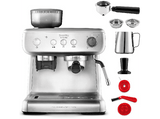 Cafetera express - Breville VCF126X, Con Molinillo, 15 bares, Hasta 2 tazas, Depósito 2.8l, Vaporizador, Plata
