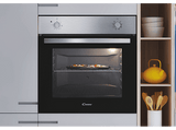 Horno - Candy Idea FIDC X100,  Estático, Esmalte fácil de limpiar,70 l, Mandos Mecánicos, 60 cm, Inox