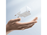 Cargador de pared - Baseus PALM, 20W, Kit con cable 60W y 100 cm, Carga ultrarrápida, Control de temperatura, Universal, Blanco