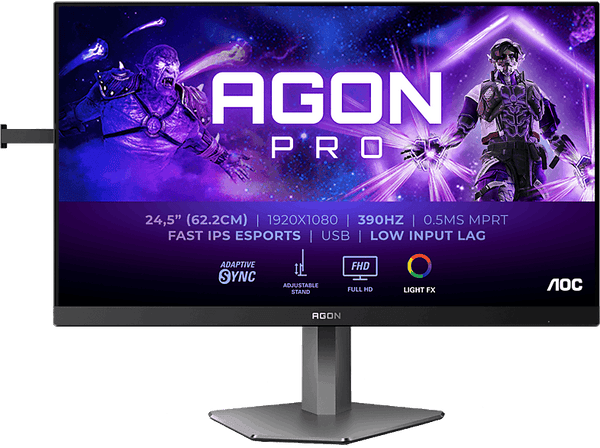Monitor gaming - AOC AG256FS, 24.5" Full-HD, 390 Hz, 1 ms GtG, 0.3 ms MPRT, IPS, Adaptive Sync, Antibrillo, WLED