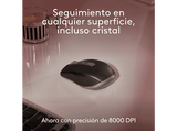 Ratón inalámbrico - Logitech MX Anywhere 3S para Mac, Bluetooth, 8000 DPI, Multidispositivo, Carga rápida, Botones personalizables, Negro