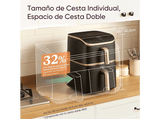 Freidora de aire - Cosori Turbo Tower Pro Smart™ Chef Edition, 2630 W, 10.8 l, 2 cestas, 30º - 230ºC, Wifi, Negro