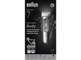 Afeitadora corporal - Braun BodyGroomer Series 7 BG7550, +4 cabezales y peines de rasurado y 2 accesorios, Afeita Y Recorta, Wet&Dry, Gris