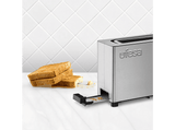 Tostadora - Ufesa Plus Delux, 1050 W, 1 Ranura, 1 Rebanada, 7 Niveles de Tostado, Pantalla Digital LCD, Acero inoxidable negro