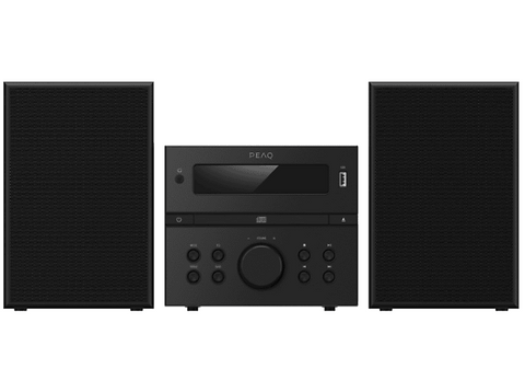 Microcadena - PEAQ PMS 350, Reproductor de CD y USB, 60 W, Negro