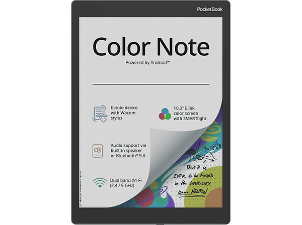 eBook - PocketBook Color Note, 10.3", Pantalla a Color, 32 GB Memoria Interna, 4 GB RAM, 1404 × 1872, WiFi, Bluetooth, Mar tormentoso