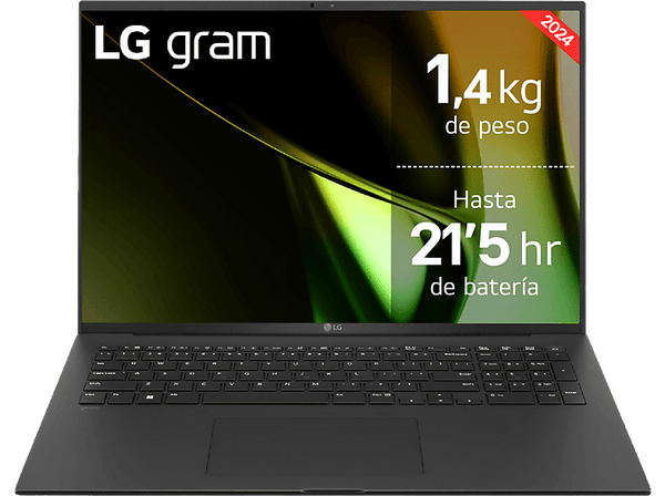 Portátil - LG 17Z90S-G.AD89B, 17" WQXGA, Intel® Core™ Evo™ Ultra 7-155H, 32 GB RAM, 1 TB SSD, Arc™ GPU, W11H, Gris Carbón