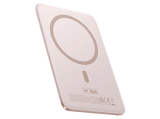 Powerbank - Baseus PicoGo AM41 Ultra-fina, 5000 mAh, 20W, Carga magnética, Con cable Tipo C 60W, Carga Pass-Through, Carga rápida, Rosa Nebula