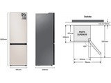 Frigorífico combi - Samsung BESPOKE SMART AI RB34C7B5D39/EF, No Frost, 185.3 cm, 344l, All Around Cooling, Metal Cooling, WiFi, Satin Beige