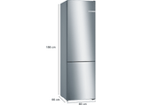 Frigorífico combi - Bosch KGN36VIED, Serie 4, Total No Frost, 186 cm, 326 l, Cajón VitaFresh, Sistema MultiAir Flow, Acero antihuellas