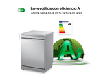 Lavavajillas - LG DF375HVS, 14 servicios, 10 programas, 60 cm, LED táctil, Tercera bandeja, TrueSteam™, QuadWash™, Inox antihuellas