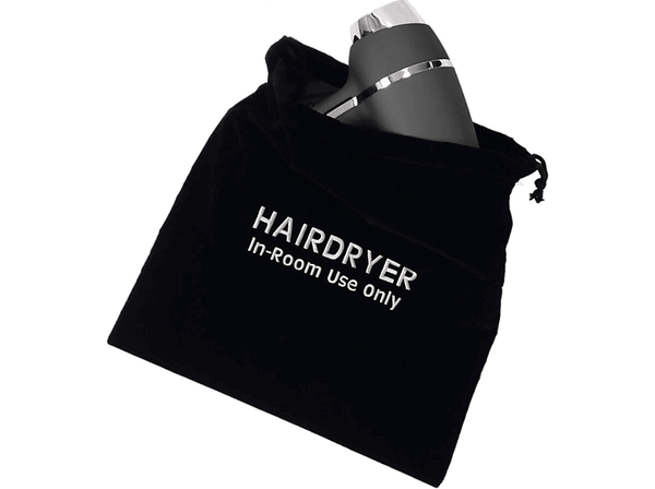 Accesorio Secador - JVD 2502370, Bolsa de Almacenamiento, Terciopelo, Resistente al Agua, Negro