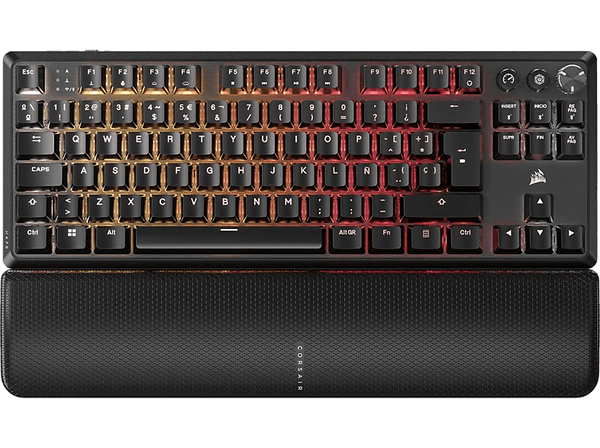 Teclado gaming - Corsair K70 CORE TKL, Inalámbrico, Bluetooth, Iluminación RGB, Negro