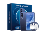 Móvil - vivo Bundle V70 FE, Ocean Blue, 256GB, 8GB RAM, 6.83 AMOLED, Dimensity 7360-Turbo, 7000 mAh