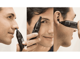 Cortapelos nariz - Philips NT3650/16, Acero inoxidable, Para orejas y cejas, 2 Peines-guía, Resistente agua, Gris, Pila AA