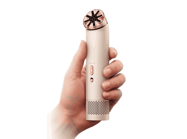 Mini ventilador - Dyson HushJet™ Mini Cool, 3 en 1, Bateria, Carga USB-C, Potencia 40 W, 5 Velocidades+ modo Boost, Stone/Blush