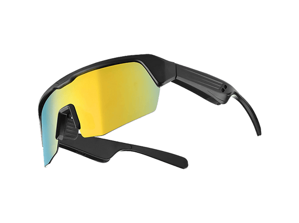 Gafas IA - CellularLine Fast Vision, Bluetooth, Con protección UV, Compatible con asistente de voz, Negras con cristal multicolor