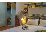 Aspirador de mano - Hoover ULTRAVORTEX 2.0, Cable 5m, 400 W, 0.6 l, Especial Colchones, Sensor de Polvo, Antiácaros, Antibacterías, Luz UV-C,Blanco