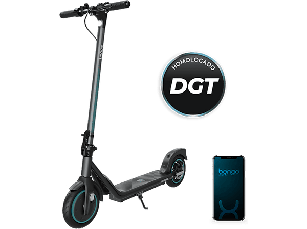Patinete eléctrico - Cecotec Bongo D20E Connected, Potencia máxima 500W, Potencia nominal 250W, 100 kg, 5200mAh, Vel.20 km/h con conexión a App, Negro