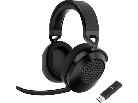 Auriculares gaming - Corsair HS65, Inalámbricos, Autonomía 24 h, Sonido Envolvente Dolby® Audio 7.1, Negro