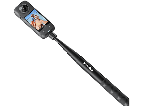 Palo Selfie - Insta360 Invisible, Insta360: GO 2, ONE X2, X3, ONE R, GO, ONE X, Negro