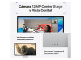 Apple Studio Display, 27, Vidrio nanotexturizado, 60 Hz, Pantalla Retina 5K, Soporte de inclinación ajustable, Plata