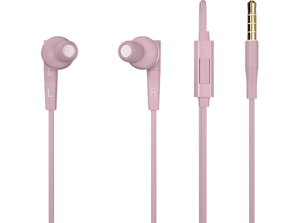Auriculares de botón - Vieta Pro VHP-BC099LP, De botón, Con cable, Micrófono, Mini Jack, Rosa