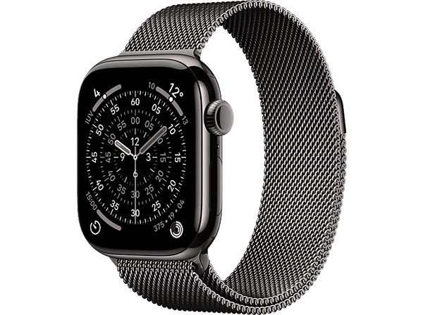 Apple Watch Series 11 (2025), GPS+CEL, 42 mm, Caja de titanio Pizarra, Correa Milanese Loop Pizarra, Calidad del sueño, 24h Autonomía