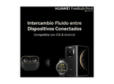 Auriculares True Wireless - Huawei FreeBuds Pro 4, 33h Autonomía, Cancelación de Ruido, Doble Conexión, Negro