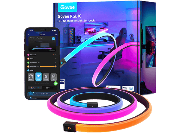 Tira LED - Govee H61C3, 3m de Cable, Gaming, Compatible con Alexa y Google Assistant, Multicolor