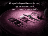 Powerbank - Baseus PicoGo AM52, 10000 mAh, 45 W, Qi2.2 de 25W, USB-C, Carga inalámbrica, Carga rápida, Multidispositivo, Certificado CCC, Dark Cherry
