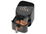Freidora de aire - Cecotec Cecofry&Grill Smokin’ 6500, 2200W, 6.5L, Doble grill, 10 Menús, Ahumador integrado, Pizza maker, Negro