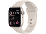 Apple Watch SE (2022), GPS, 40 mm, Caja de aluminio, Vidrio delantero Ion-X, Correa deportiva blanco estrella