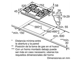 Placa de gas - Siemens EP7A6QI40, 5 Zonas, 28 cm Zona grande, Gas natural, 75.2 cm, Negro