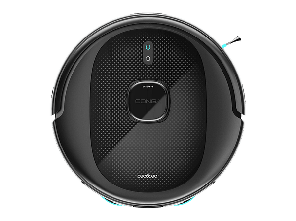 Robot aspirador - Cecotec Conga 9990 AI Spin Revolution Ultra Power Home, 1000W, 240 min, 10000 Pa, APP, Base autovaciado, IA, Hasta 240m2, Negro
