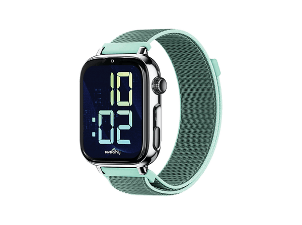 Smartwach infantil - Save Family SaveWatch Plus 2, Correa 22 cm, IP68, WiFi, GPS, 680 mAh, Pantalla AMOLED, Plata/Verde