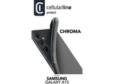 Funda - CellularLine CHROMAGALA15K, Para Samsung Galaxy A15, Silicona, Trasera, Negro