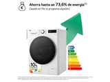Lavadora secadora - LG F4DR6009A1W, Serie 600, 9 kg / 6 kg, 1400 rpm, 12 programas, AI Direct Drive™,  TurboWash™360˚, Blanco