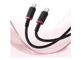 Cable USB - Baseus Dura, USB-C a USB-C, 200 cm, 100W, Carga rápida, Ultrarresistente, Negro y Rojo